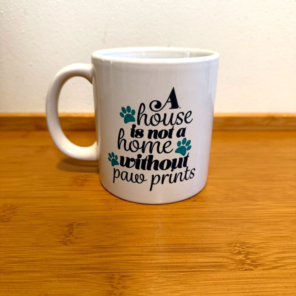 Royal Norfolk Paw Prints Coffee Mug A House Is Not A Home Without Paw Prints Cup